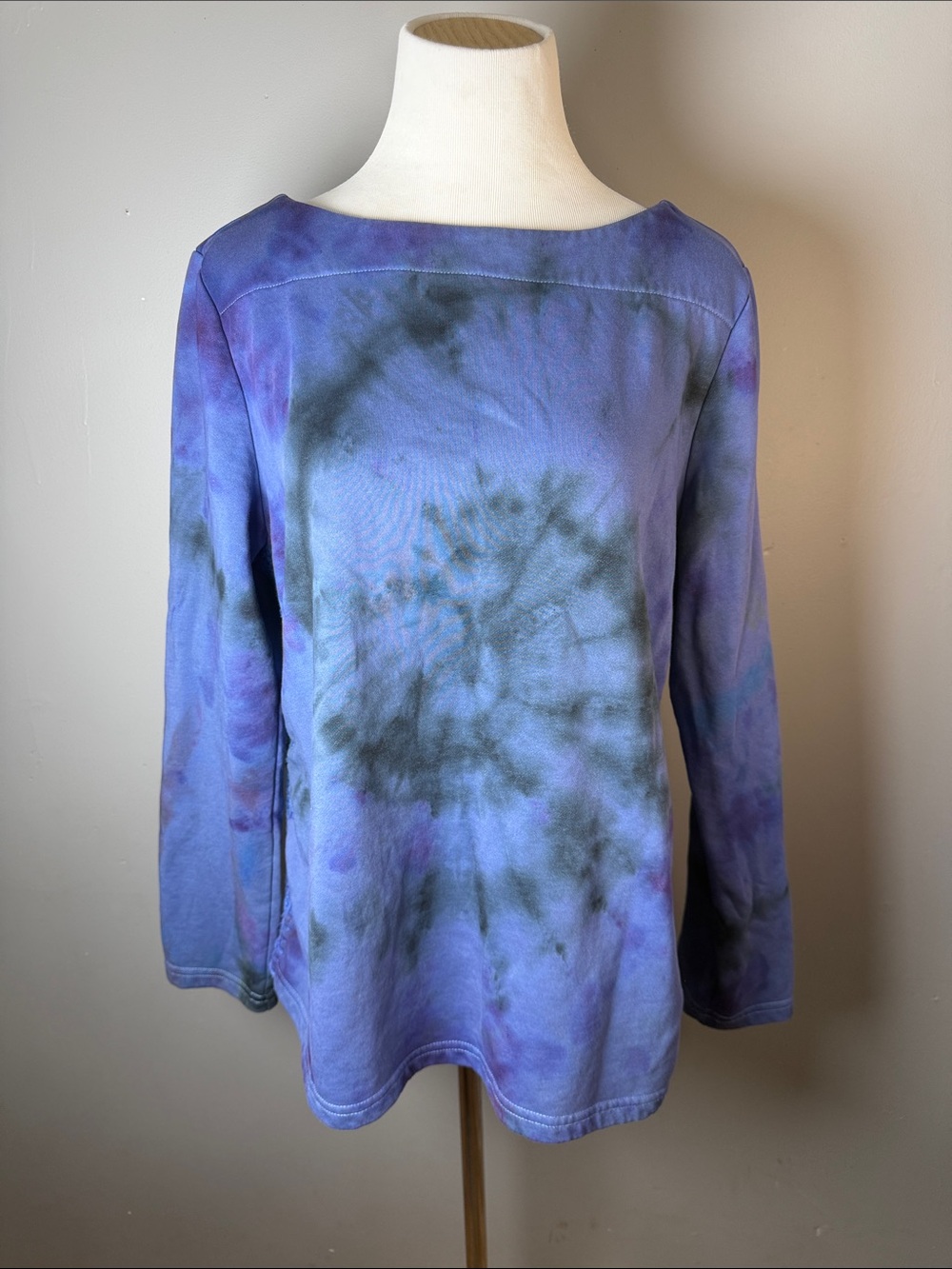 Tie-Dye crew sweatshirt Women's Top - black & Blue